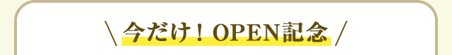 今だけ！OPEN記念